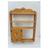 Wooden Wall Shelf With Small Cabinet