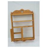 Wooden Wall Shelf With Small Cabinet