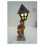 Vintage Chalkware Hobo Leaning On Lamp Post 24" tall