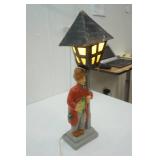Vintage Chalkware Hobo Leaning On Lamp Post 24" tall
