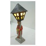 Vintage Chalkware Hobo Leaning On Lamp Post 24" tall