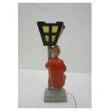 Vintage Chalkware Hobo Leaning On Lamp Post 24" tall