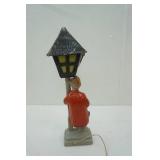 Vintage Chalkware Hobo Leaning On Lamp Post 24" tall