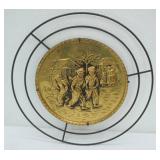 (2ct) Vintage Hammered Brass Wall Hanging "Made in England"