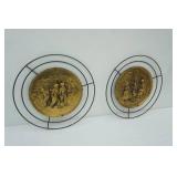 (2ct) Vintage Hammered Brass Wall Hanging "Made in England"