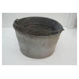 Vintage Galvanized Bucket 14" diameter 8" tall