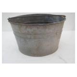 Vintage Galvanized Bucket 14" diameter 8" tall