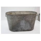 Vintage Galvanized Metal Oval Trough 22"x12"x13" tall