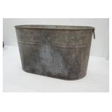 Vintage Galvanized Metal Oval Trough 22"x12"x13" tall