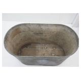 Vintage Galvanized Metal Oval Trough 22"x12"x13" tall