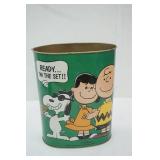 Vintage 1969 Metal Peanuts Wastebasket