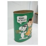 Vintage 1969 Metal Peanuts Wastebasket