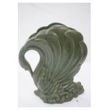 Vintage Genuine Haeger Green Swan Vase 12"x 10"