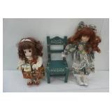 Vintage Precious Moments Doll, Porcelain Doll, and Doll Chair