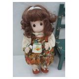 Vintage Precious Moments Doll, Porcelain Doll, and Doll Chair