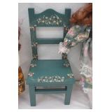 Vintage Precious Moments Doll, Porcelain Doll, and Doll Chair