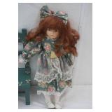 Vintage Precious Moments Doll, Porcelain Doll, and Doll Chair