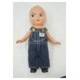 Vintage 1940s/1950s Buddy Lee Composition Doll in Bib Overalls w/stand