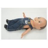Vintage 1940s/1950s Buddy Lee Composition Doll in Bib Overalls w/stand