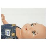 Vintage 1940s/1950s Buddy Lee Composition Doll in Bib Overalls w/stand