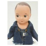 Vintage 1940s/1950s Buddy Lee Composition Doll in Bib Overalls w/stand