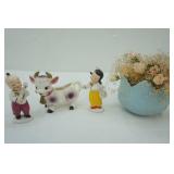 Vintage Purple Cow Creamer, Vintage Japanese Figurines, Vintage Pottery Vase
