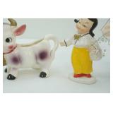 Vintage Purple Cow Creamer, Vintage Japanese Figurines, Vintage Pottery Vase