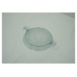 Vintage Fire-King Oven Glass Sapphire Blue Philbe Pattern Embossed Trivet Hot Plate 8"