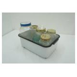 Vintage Enamelware Bin & Jars