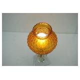Vintage Amber Glass Hurricane Table Lamp 18" tall
