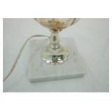 Vintage Amber Glass Hurricane Table Lamp 18" tall