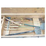Wooden Case With Vintage Ice Fishing Gear