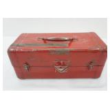 Vintage Metal Tackle Box and Contents