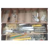 Vintage Metal Tackle Box and Contents