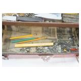 Vintage Metal Tackle Box and Contents