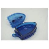Vintage Imperial Glass Cobalt Blue "Sad Iron" Shape
