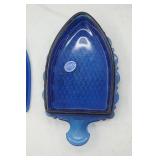 Vintage Imperial Glass Cobalt Blue "Sad Iron" Shape