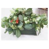 Vintage Milk Glass 2-Tier Tray; Artificial Flower Arrangements & Planters