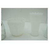 Vintage Milk Glass Vases & Vintage Clear Glass Carafe & Jars