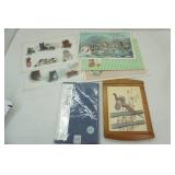 NEW Oblong Tablecloth 60x84", Vintage Pheasant Wooden Tray, Placemats