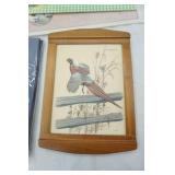 NEW Oblong Tablecloth 60x84", Vintage Pheasant Wooden Tray, Placemats