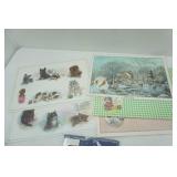 NEW Oblong Tablecloth 60x84", Vintage Pheasant Wooden Tray, Placemats