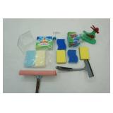 Mr. Clean Magic Eraser, Scotch Brite Scrubbers, Squeegees