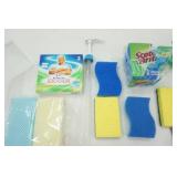Mr. Clean Magic Eraser, Scotch Brite Scrubbers, Squeegees