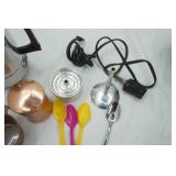 Vintage Travel Electric Coffee Pot Kit w/Red Plaid Bag