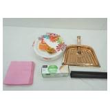 Paper Plates, Napkins, Sandwich Bags, Black Garbage Bags, Vintage Dust Pan