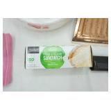 Paper Plates, Napkins, Sandwich Bags, Black Garbage Bags, Vintage Dust Pan