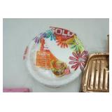 Paper Plates, Napkins, Sandwich Bags, Black Garbage Bags, Vintage Dust Pan
