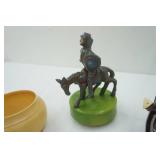 Vintage View Master and Reels, Vintage Don Quixote Music Box, and Vintage Poly Container