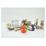 Vintage Alabaster Owl, Vintage Ceramic Decor, Driftwood, Rocks